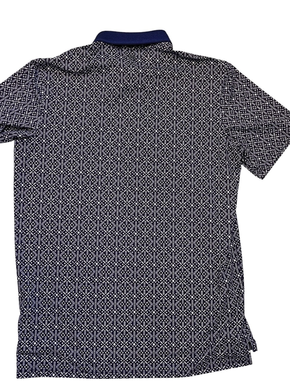 Greyson Montclair Golf Club Polo Medium Navy Patterned Performance Golf Shirt - Picture 9 of 9